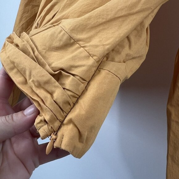 Anthropologie Sunday In Brooklyn Twist-Front V-Neck Blouse In Gold - Picture 13 of 13